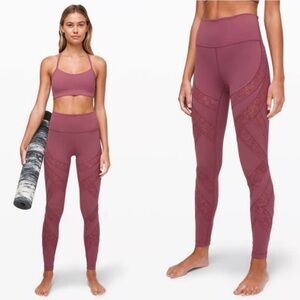 Lululemon Wunder Under High Rise Tight 28” Lace Mesh Luxtreme